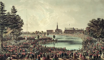 Brandweermuster, Merrimack Square, Manchester, New Hampshire, 1859